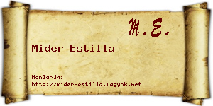 Mider Estilla névjegykártya
